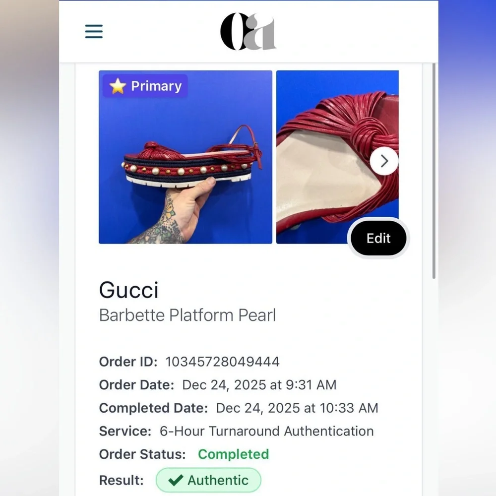 Gucci Red Leather Barbette Knot, Ankle Strap Espadrille Platform Sandals, 41.5‎ - Picture 10 of 10